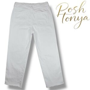 Veronica Beard Blake Crop Classic Straight High Rise Jeans White Size 30 Resort